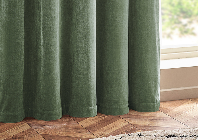 Heavy Chenille Eyelet, Eucalyptus - Ready Made Curtains - Image 6